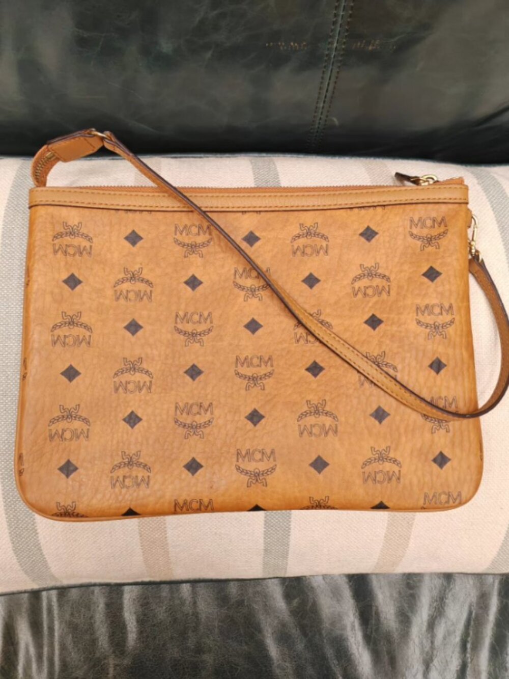 MCM Medium Cognac Visetos Reversible Tote Bag - Picture 6 of 7